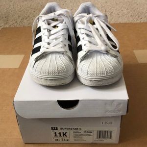 Adidas Superstar Size 11K little kids sneakers